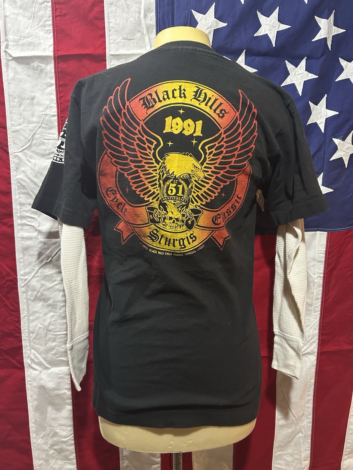 Vtg 1991 Harley Davidson Black Hills Sturgis Single Stitch T Shirt