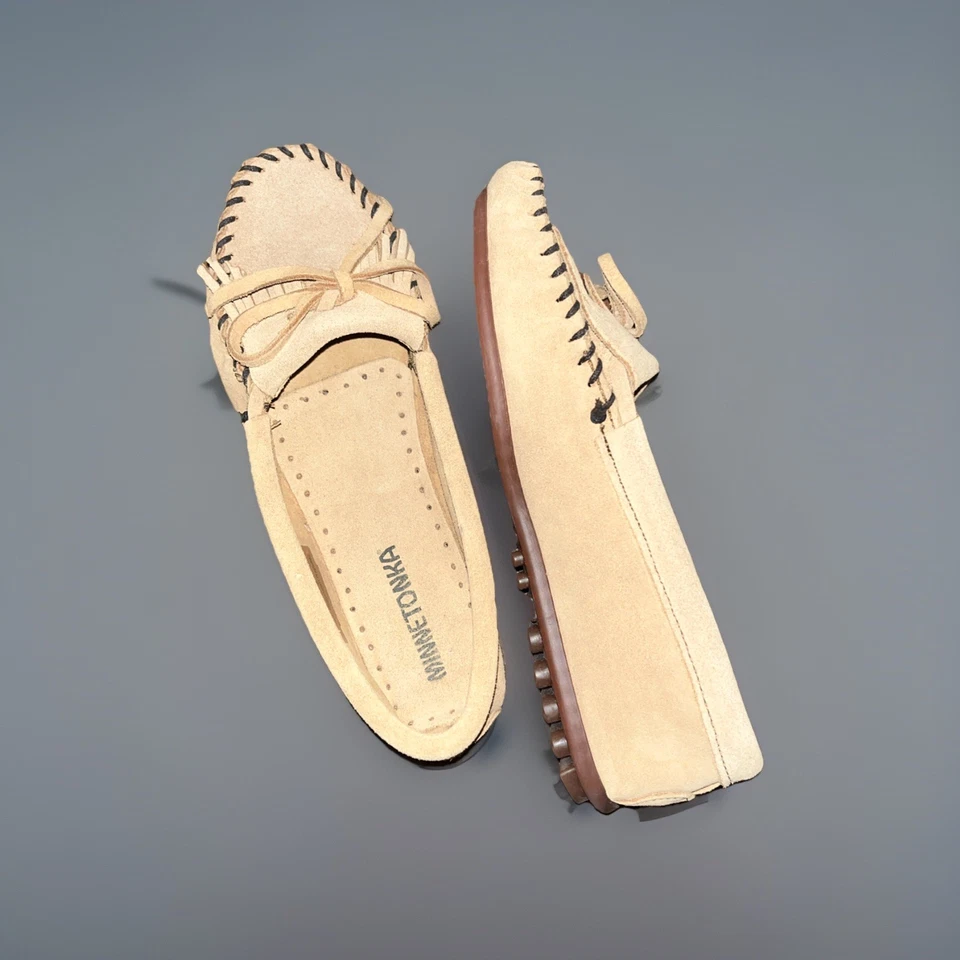 MINNETONKA Women's Kilty Hardsole Suede (Taupe) Moccasins size 6.5 - NEW w/o box - Image 2 of 4