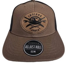 Bioworld Indiana Jones Trucker Hat Brown Black Mesh Snapback Cap Patch New