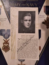 Ens HENRY CLAY DREXLER Killed USS Trenton Post. MOH & NC Signed 1924 USNA Photo