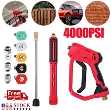 High Pressure 4000PSI Car Power Washer Gun Spray Wand Lance Nozzle and Hose Kit