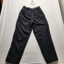 Vintage GIORGIO SANT ANGELO Black 100 New Wool Pants Size 14 High Rise