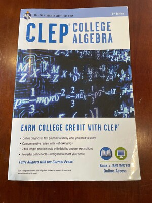 CLEP  College Algebra Book CLEP Test Preparation - Paperback - GOOD 8th Edition