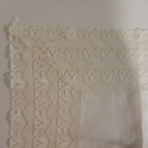 Vintage Taschentuch Einstecktuch 11 Zoll weiß Spitzenrand Keilabsatz - Bild 3 von 3