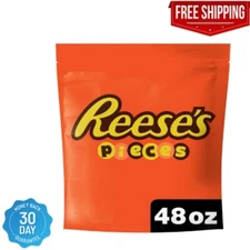 REESE'S PIECES Peanut Butter Candy in a Crunchy Shell, 48 oz Bulk Bag