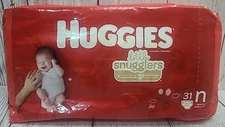 Huggies Little Snugglers Size Newborn 31 Disposable Diapers Up to 10lbs New