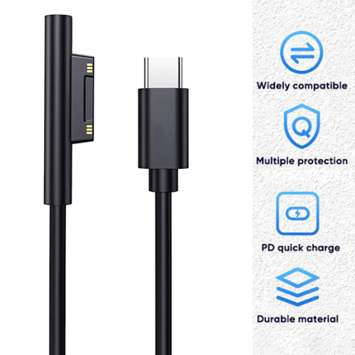 2 PACK Surface Pro 4 5 6 Book Laptop 5' Charging Cable USB-C PD 45W 15V 3A USB C - 第 9/12 張圖片