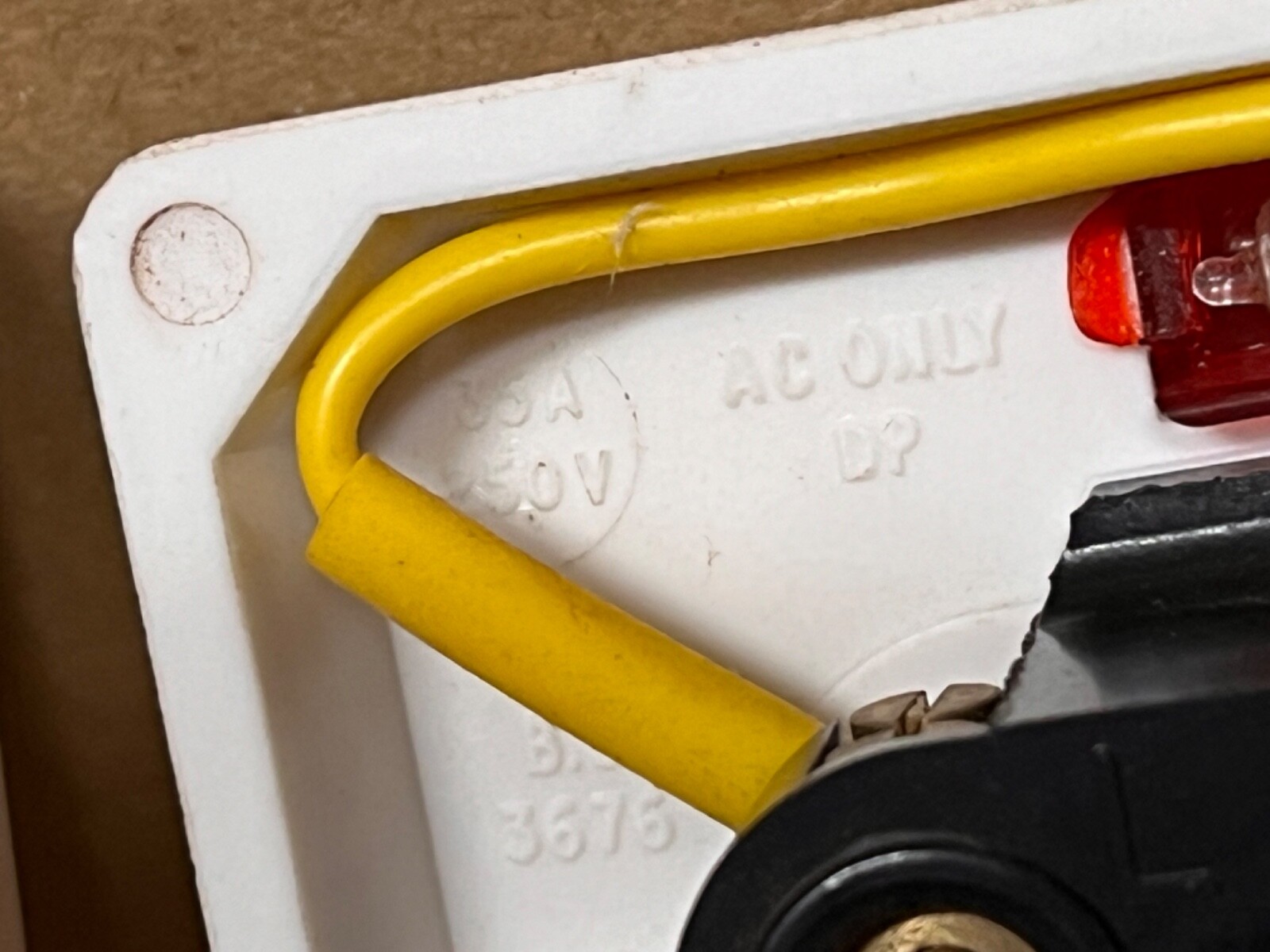 NOS COMPACTUM 35 AMP SHOWER PULL SWITCH RED NEON LIGHT WITH PULL CORD & BACK BOX eBay