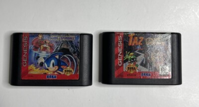 Sonic Spinball / Taz Escape From Mars (Sega Genesis) Lot 2 Cartridge Only