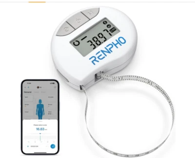 RENPHO Smartes Maßband für Körperumfänge Bluetooth Körperanalyse Fitness CM/Zoll