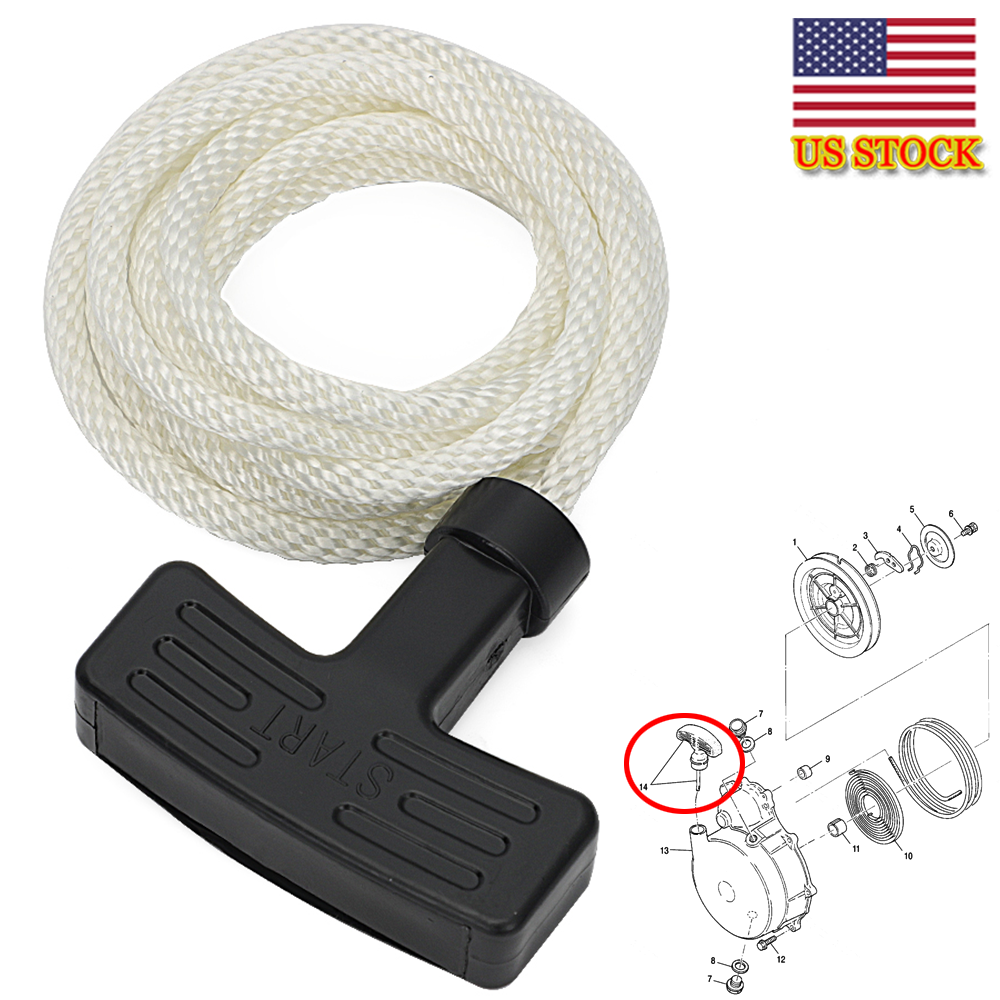 Recoil Starter Pull Rope & Handle For Polaris ATV – Fits Trail Blazer, Big Boss, Sportsman, Xpedition – 72" Nylon Rope