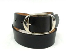 Men's Black Genuine Leather Belt Removable Buckle Made in USA Size 30 Waist