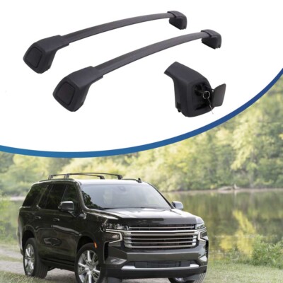 Cross Bar Fit for 2021-2024 Chevrolet Tahoe, Chevy Suburban Black Accessories 