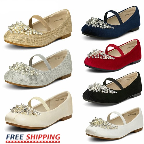 Kids Girls Flat Shoes Casual Mary Jane Shoes Princess Wedding shoes - Zdjęcie 1 z 57