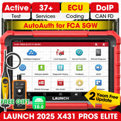 2025 LAUNCH X431 Pro Elite V+ PRO5 Bidirectional Car Diagnostic Scanner Coding