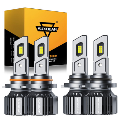 AUXBEAM  LED Headlight Bulbs Kit 9005 9006 High Low Beam White 6500K 90W 20000LM