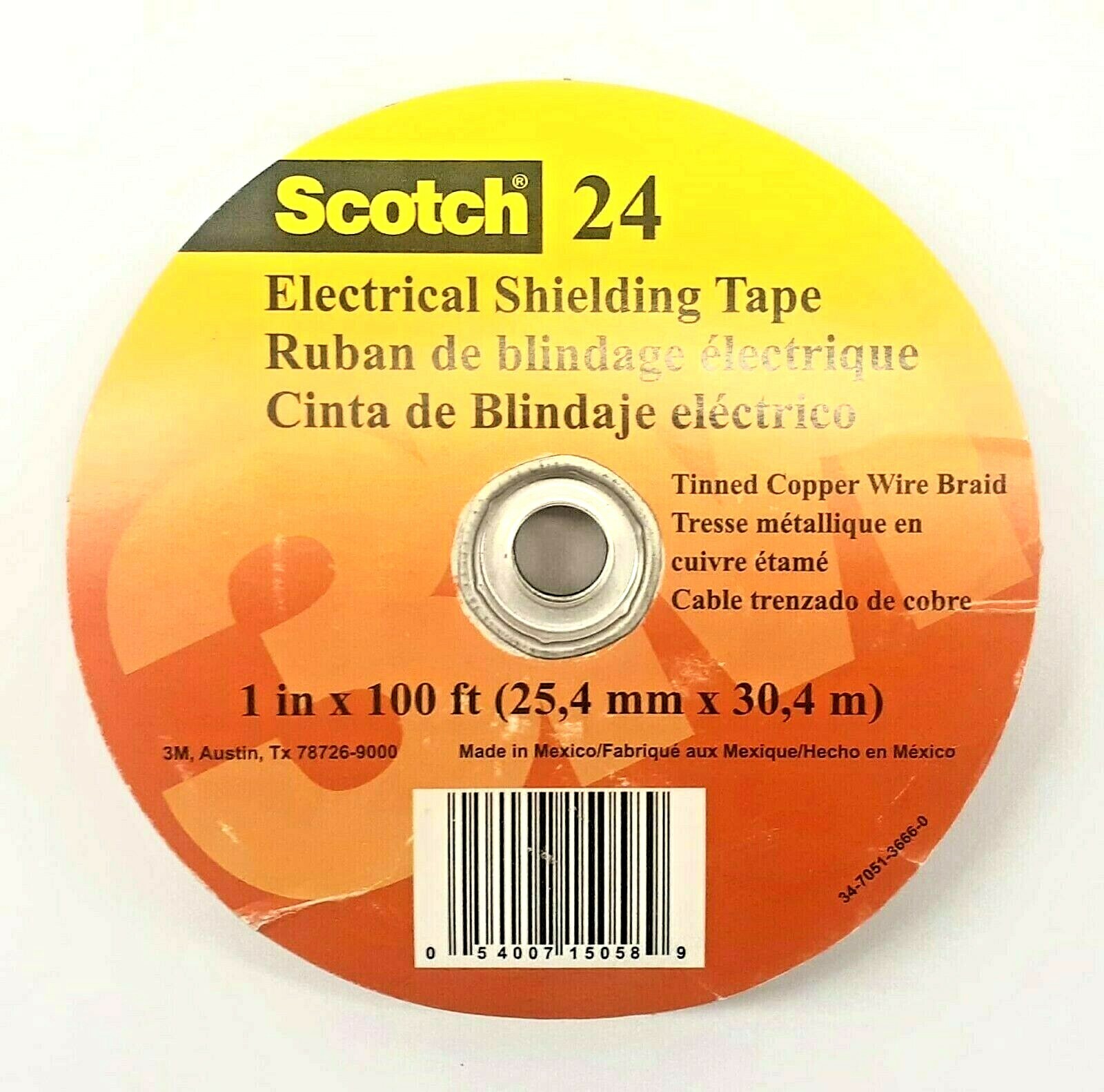 Scotch Electrical Shielding Tape 24, 1 in x 100 ft (25 mm x 30,5 m)