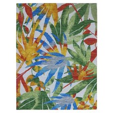 9' x 12'3" White Modern and Botanical Design Hand Knotted 100% Wool Rug R79936