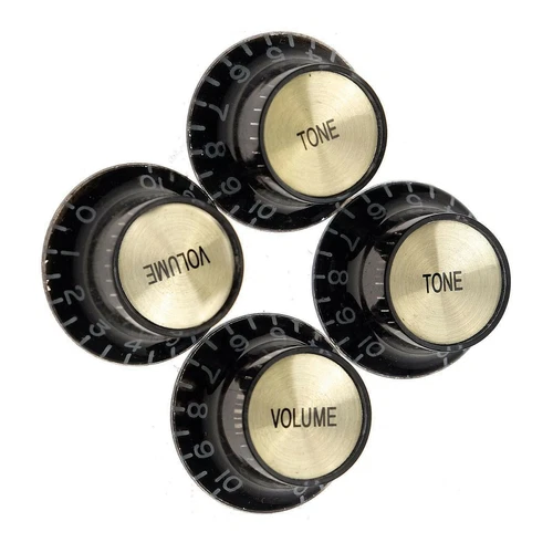 Gibson PRMK-020 Top Hat Knobs With Metal Insert Black/Gold