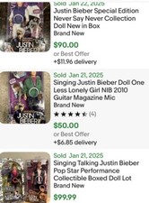 NEW Justin Bieber Doll Singing 1 Less Lonely Girl Limited Edition 2010 15 yrs