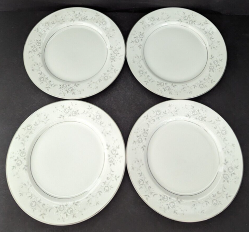 Platinum Rose Fine China of Japan Salad Plates Set of 4 - 7 1/2" Diameter