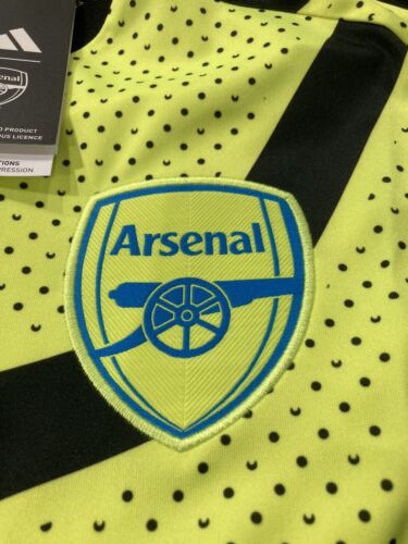Camiseta de fútbol para hombre Adidas Arsenal 2023 visitante amarilla/negra/azul GRANDE NUEVA CON ETIQUETAS - Imagen 3 de 12