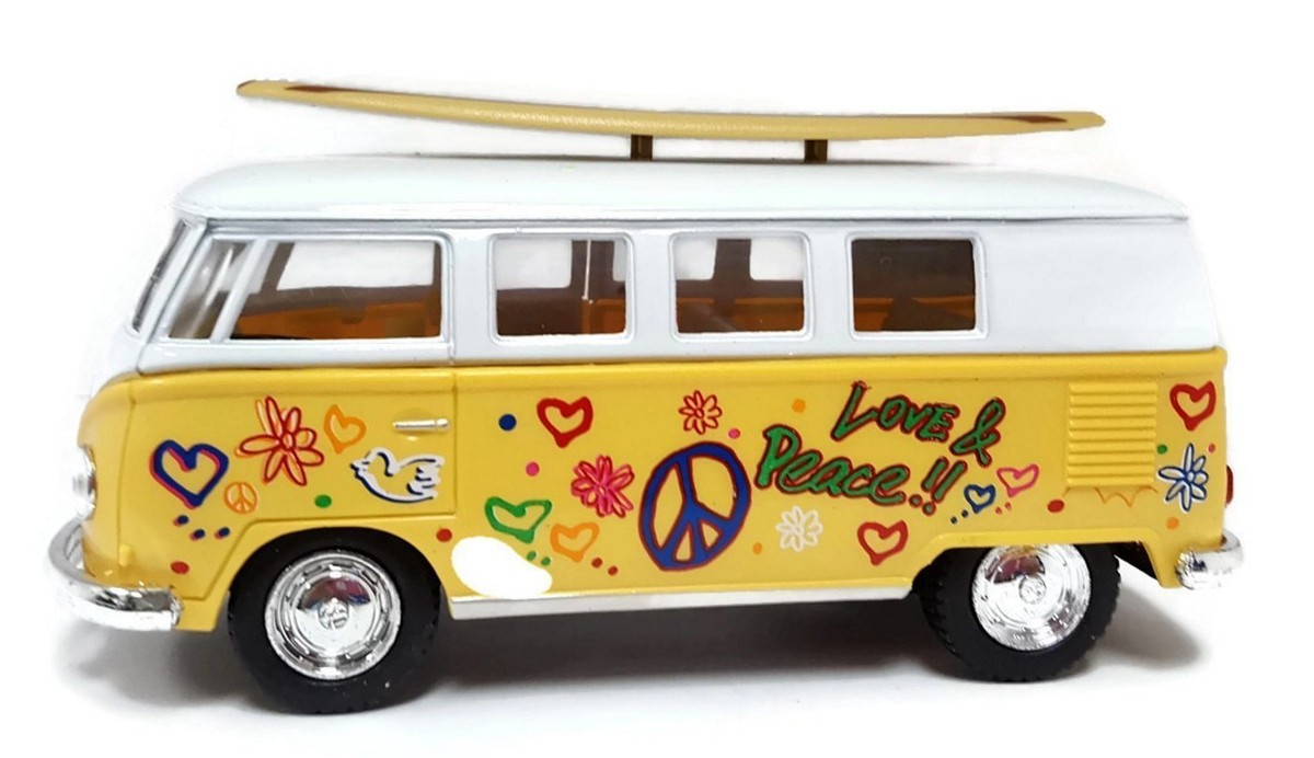 1962 Volkswagen Classic Bus W/ Surfboard & Decals, Green - Kinsmart 5060DS - 1/32 Scale Diecast Toy Car (Brand New, But NOT IN BOX - Foto 11