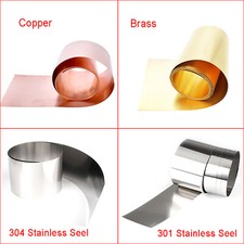 1M Copper Sheet, Brass Sheet, Stainless Steel Sheet Plate 0.05~1mm Thick,10-300mm Wide