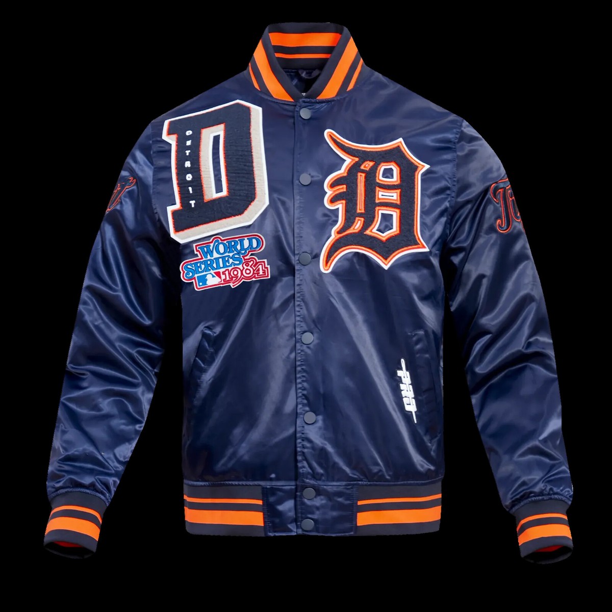 Pro Standard - Detroit Tigers Mashup Men's Rib Satin Jacket - Navy Pro Standard - Detroit Tigers Mashup Men's Rib Satin Jacket - Navy