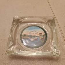 Vintage Wisconsin Dells Glass Ashtray Chimney Rock Souvenir