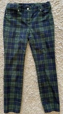 CARLISLE green plaid skinny pants slacks 6