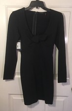 NWT GUESS By MARCIANO Womens S Savanna Jet Black Dress LS Stretch $158
