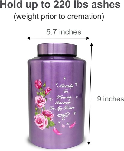 Up to 220 lbs Large Cremation Urns for Adult Human Ashes, Decorative Urn for Fem - Picture 5 of 6