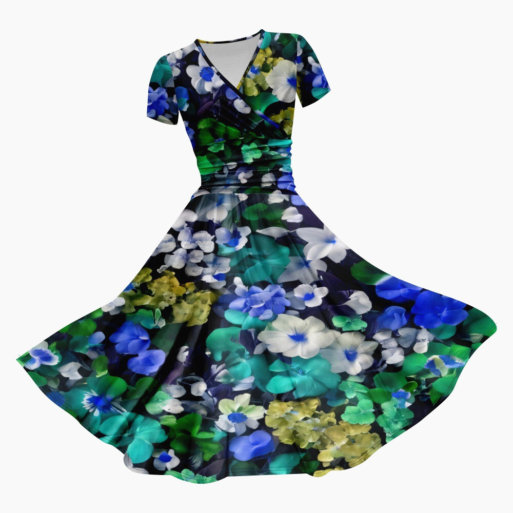 purple and blue floral dress Purple Navy Sequin Prom Dress With Floral Aesthetic Design