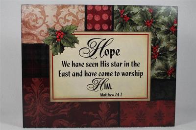 Word Block 'Hope,we Have Seen His Star In The East....Matthew 1-2 #18716 NEW