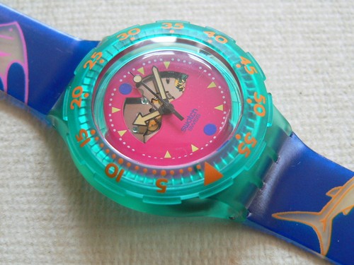 1991 HAPPY FISH Orologio Scuba 200 Swatch USA Release V1 SDN101V1 | eBay