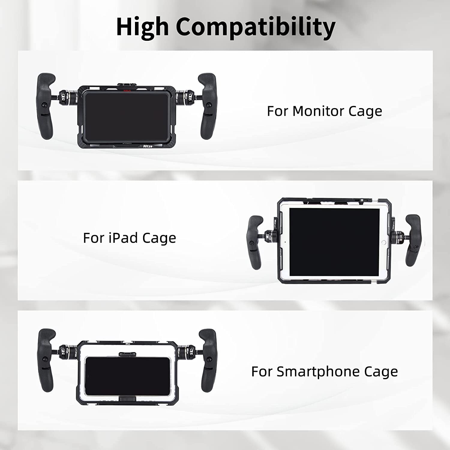 Nitze Left n Right Side Handles with ARRI Rosette for Camera Field Monitor Cage