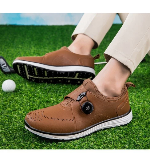 Zapatos de Golf de Entrenamiento Hombres Cuero Impermeables Antideslizantes Caminar Tenis Botas de Golf - Imagen 18 de 25