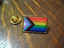 Progress Gay Pride Rainbow Flag Lapel Pin - Rainbow LGBTIQ Queer Transgender