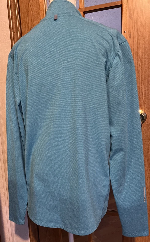 HIND Pullover Turquesa 1/4 Cremallera L/S Entrenamiento Activo Camisa Grande (42-44) B#3-008 Foto 3 de 4