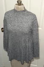 Ivanka Trump Mock Neck Tunic Top Relaxed Fit Heather Long Sleeve Swing Woman's M