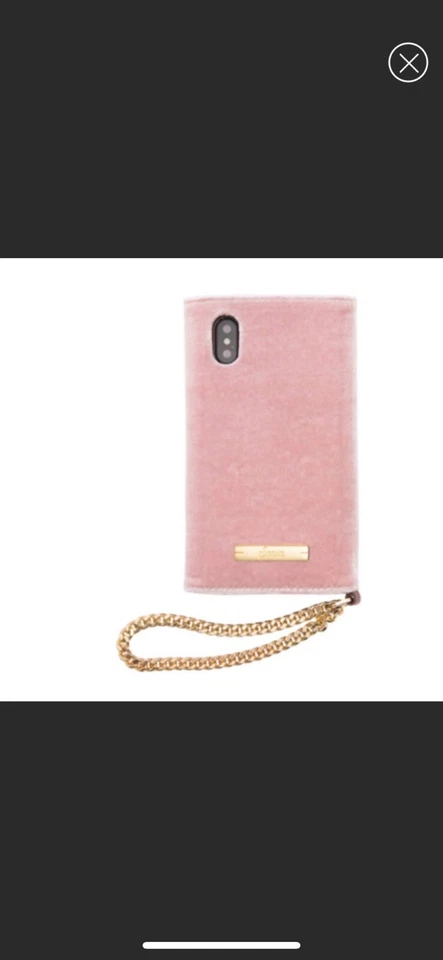 Capa de pulso Sonix enfeitada rosa veludo iPhone X nova na caixa - Imagem 3 de 4