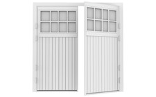 Supplied and fitted Modern design Side hung garage door in white