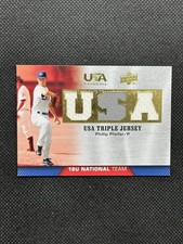 2009 Upper Deck USA Baseball Box Set Philip Pfeifer USA Triple Jerseys #TJ18U-PP