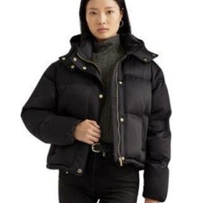 Image of Lauren Ralph Lauren Water Repellent Black Plus Size Satin Puffer Jacket XXL NWT