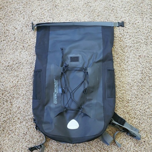 Overboard Bag Backpack Waterproof Dry Pack Roll Top Boating River Black CLEAN