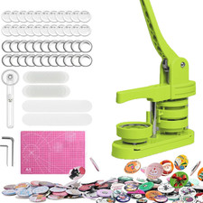 Button Maker Machine 58Mm 2.25In , Professional Badge Making Kit with 50 Parts,