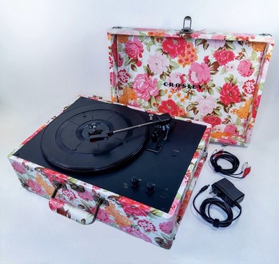 Crosley Limited Etd Pink Floral Portable USB Turntable CR6249A