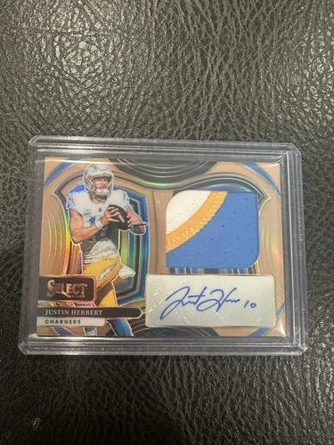 2024 Panini Select - Justin Herbert - BRONZE Patch Auto /49 - LA Chargers