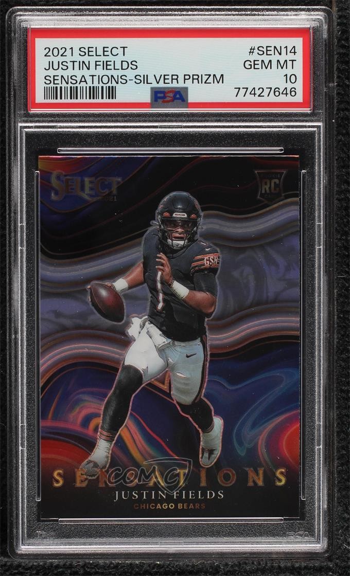 2021 Panini Select Sensations Silver Prizm Justin Fields PSA 10 GEM MT 2l4